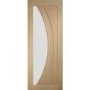 Internal Oak Salerno with Clear Glass Fire Door - Unfinished, 1981 x 838 x 44 mm