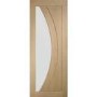 Internal Oak Salerno with Clear Glass Fire Door - Unfinished, 1981 x 838 x 44 mm