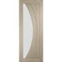 Internal Oak Salerno with Clear Glass Fire Door - Unfinished, 1981 x 838 x 44 mm