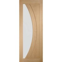 Internal Oak Salerno with Clear Glass - Unfinished, 1981 x 838 x 35 mm