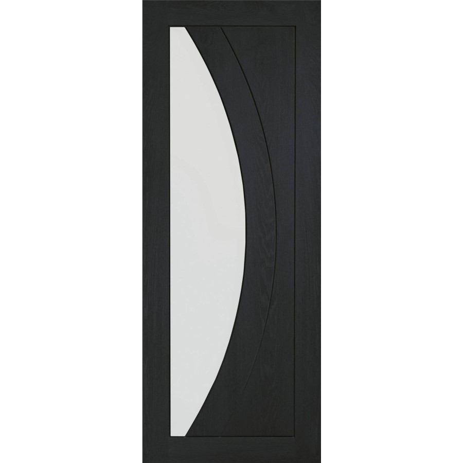 Internal Oak Salerno with Clear Glass - Unfinished, 1981 x 838 x 35 mm