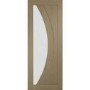 Internal Oak Salerno with Clear Glass - Unfinished, 2040 x 826 x 40 mm