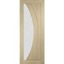 Internal Oak Salerno with Clear Glass - Unfinished, 2040 x 826 x 40 mm