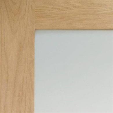 Internal Oak Glazed 4-Panel Shaker FD30 Fire Door with Opaque Glass - Unfinished - 1981 x 762 x 44mm - 4 Light - XL Joinery