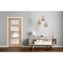 Internal Oak Shaker 4 Panel Fire Door with Clear Glass - 1981 x 762 x 44 mm, Unfinished