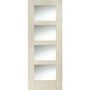 Internal Oak Shaker 4 Panel Door with Obscure Glass - Unfinished, 1981 x 762 x 35 mm