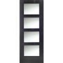 Internal Oak Shaker 4 Panel Door with Obscure Glass - Unfinished, 1981 x 762 x 35 mm