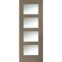 Internal Oak Shaker 4 Panel Door with Obscure Glass - Unfinished, 1981 x 762 x 35 mm