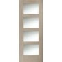 Internal Oak Shaker 4 Panel Door with Obscure Glass - Unfinished, 1981 x 762 x 35 mm