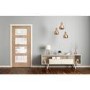 Internal Oak Shaker 4 Panel Door with Obscure Glass - Unfinished, 1981 x 762 x 35 mm