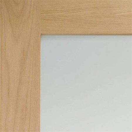 Internal Oak Shaker 4 Panel Door with Obscure Glass - Unfinished, 1981 x 762 x 35 mm