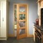 Internal Oak Shaker 4 Panel Door with Clear Glass - Unfinished, 1981 x 838 x 35 mm