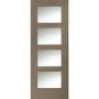 Internal Oak Shaker 4 Panel Door with Clear Glass - Unfinished, 1981 x 838 x 35 mm