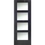 Internal Oak Shaker 4 Panel Door with Clear Glass - Unfinished, 1981 x 838 x 35 mm