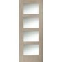 Internal Oak Shaker 4 Panel Door with Clear Glass - Unfinished, 1981 x 838 x 35 mm