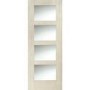 Internal Oak Shaker 4 Panel Door with Clear Glass - Unfinished, 1981 x 838 x 35 mm