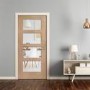 Internal Oak Shaker 4 Panel Door with Clear Glass - Unfinished, 1981 x 838 x 35 mm