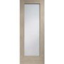 Internal Oak Pattern 10 with Clear Glass Fire Door - Unfinished, 1981 x 686 x 44 mm