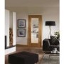 Internal Oak Pattern 10 with Clear Glass Fire Door - Unfinished, 1981 x 686 x 44 mm