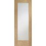 Internal Oak Pattern 10 with Clear Glass Fire Door - Unfinished, 1981 x 686 x 44 mm