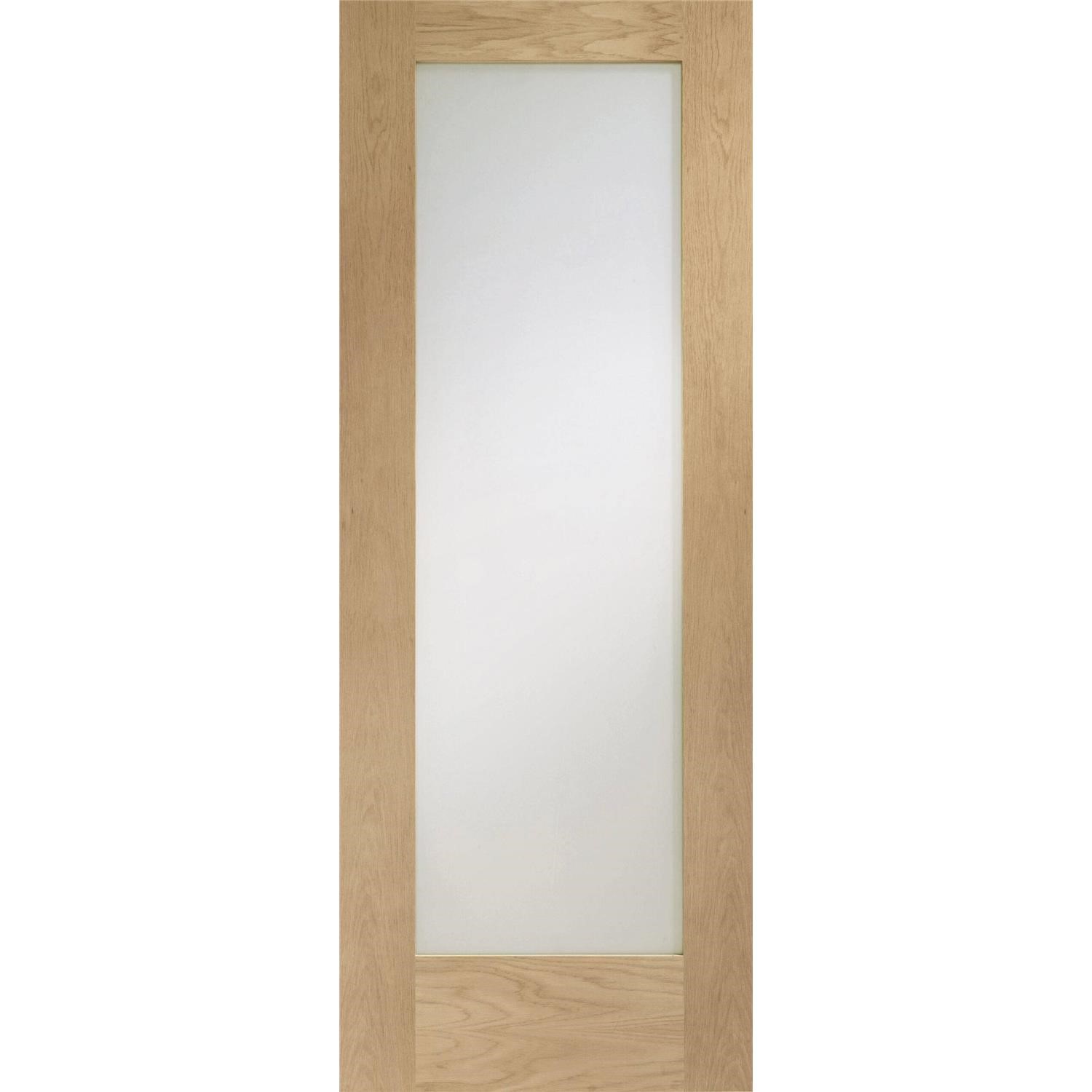 Xl Joinery Brown Internal Oak Fd30 Fire Door With Clear Glass - Pre-Finished - 1981 X 762 X 44Mm - Pattern 10