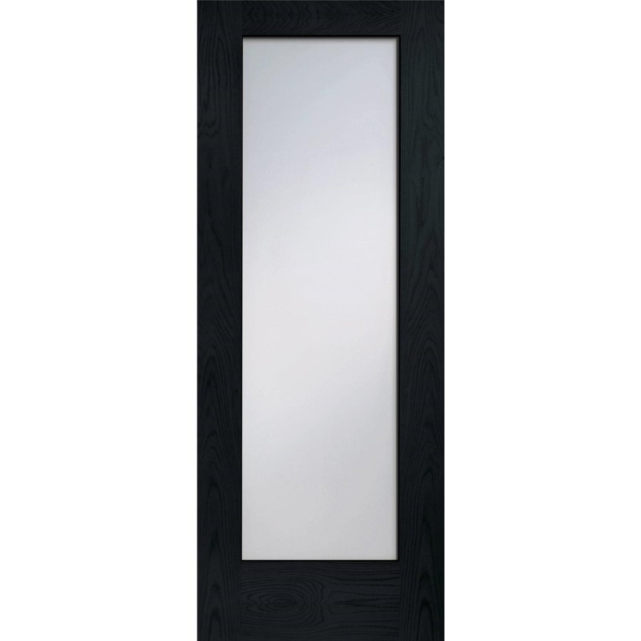 Internal Oak Pattern 10 with Clear Glass Fire Door - Unfinished, 1981 x 762 x 44 mm