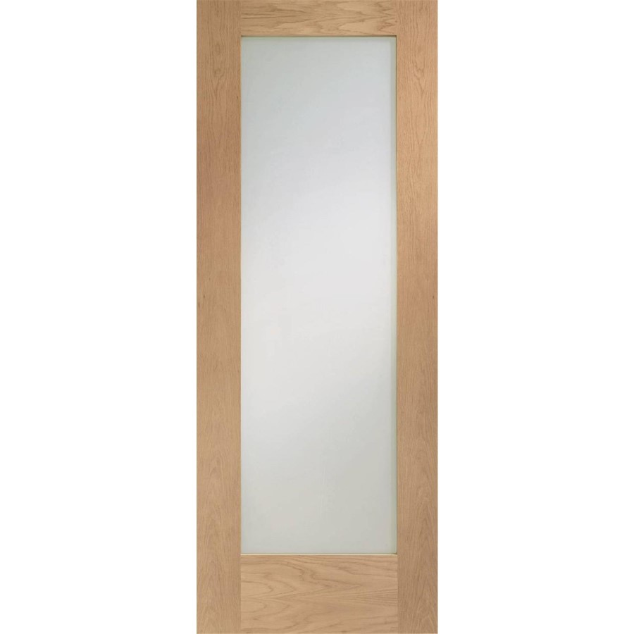 Internal Oak Pattern 10 Door with Clear Glass - Unfinished, 1981 x 762 x 35 mm