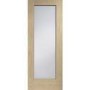 Internal Oak Pattern 10 with Clear Glass Fire Door - Unfinished, 2032 x 813 x 44 mm