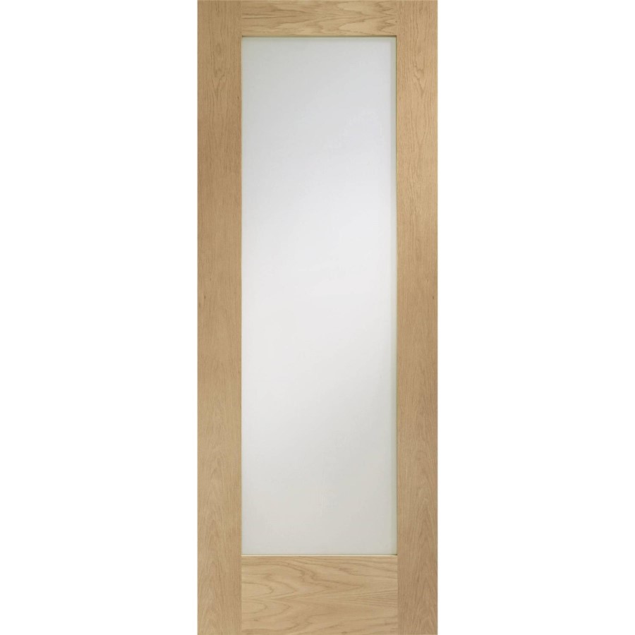 Internal Oak Pattern 10 Door with Clear Glass - Unfinished, 2032 x 813 x 35 mm