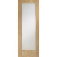 Internal Oak Pattern 10 Door with Clear Glass - Unfinished, 2040 x 726 x 40 mm