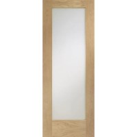 Internal Oak Pattern 10 with Obscure Glass - 2040 x 726 x 40 mm, Unfinished