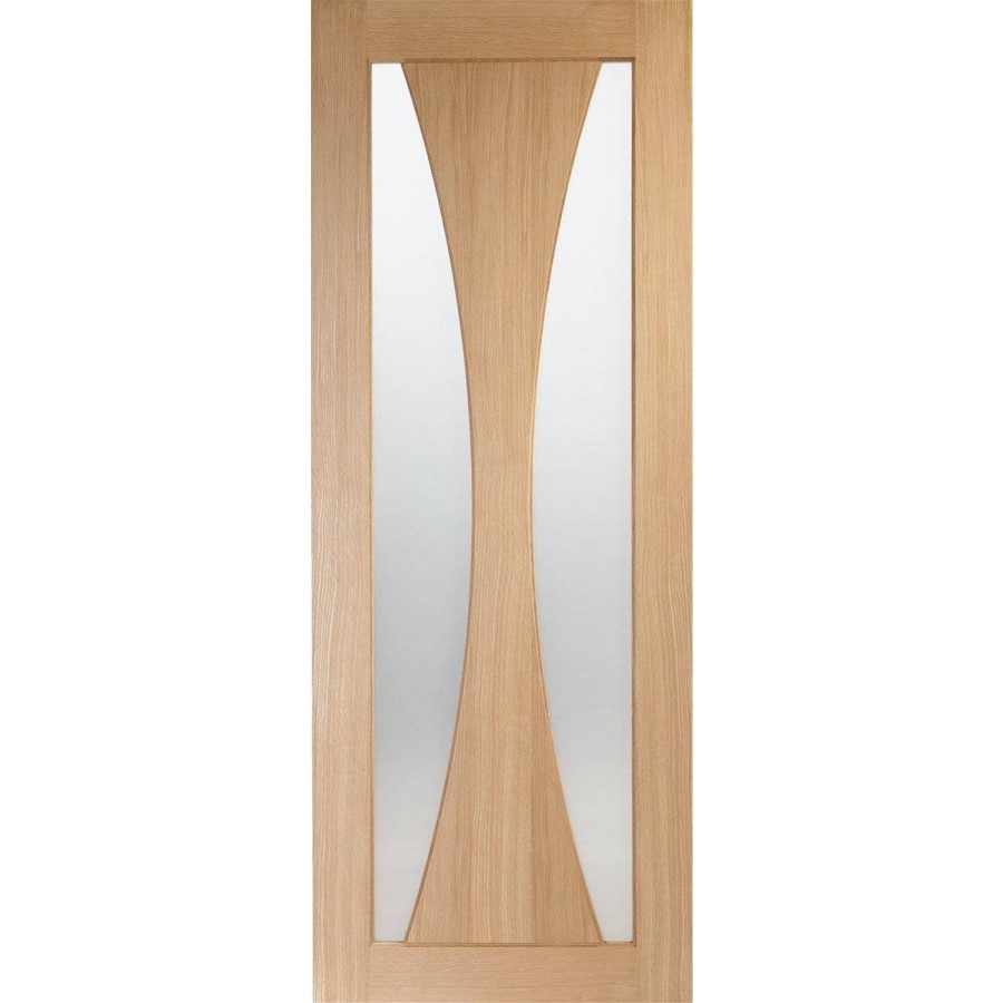 Internal Oak Glazed FD30 Fire Door with Clear Glass - Unfinished - 1981 x 686 x 44mm - Verona - XL Joinery