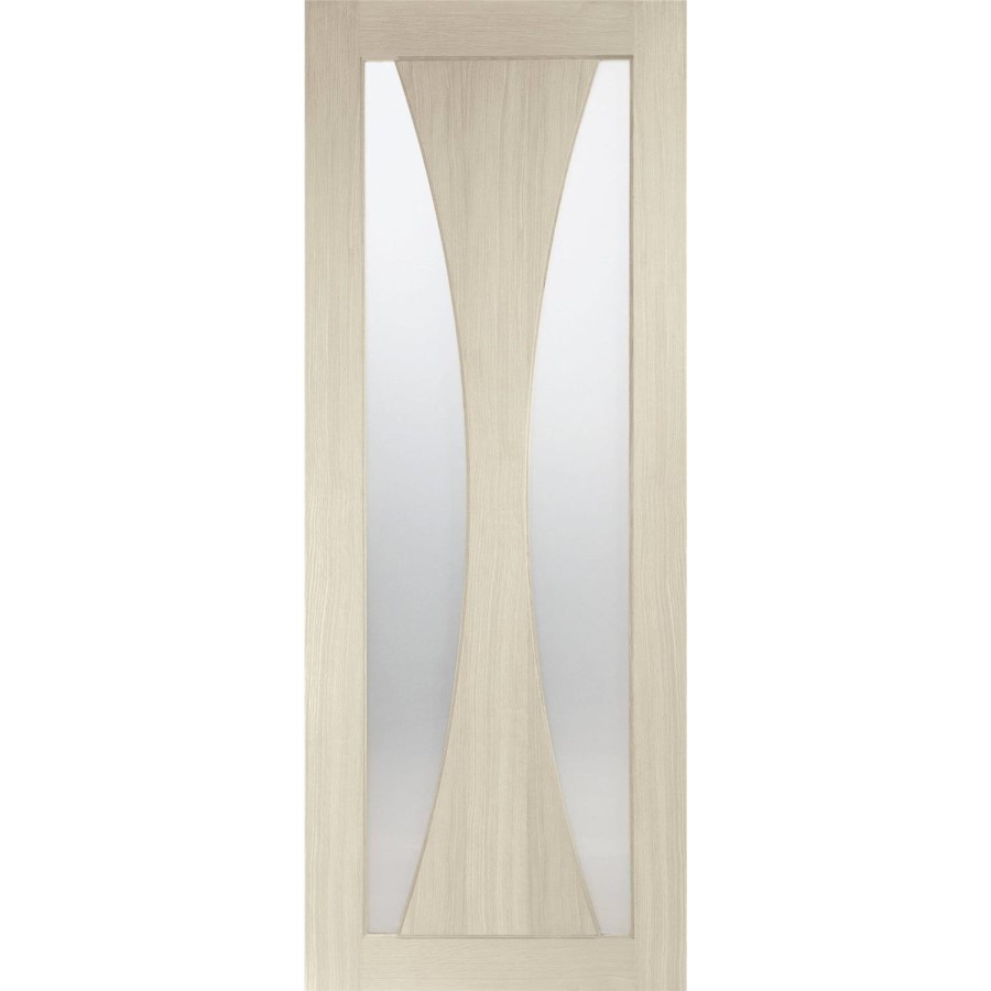 Internal Oak Verona with Clear Glass Fire Door - 1981 x 762 x 44 mm, Unfinished
