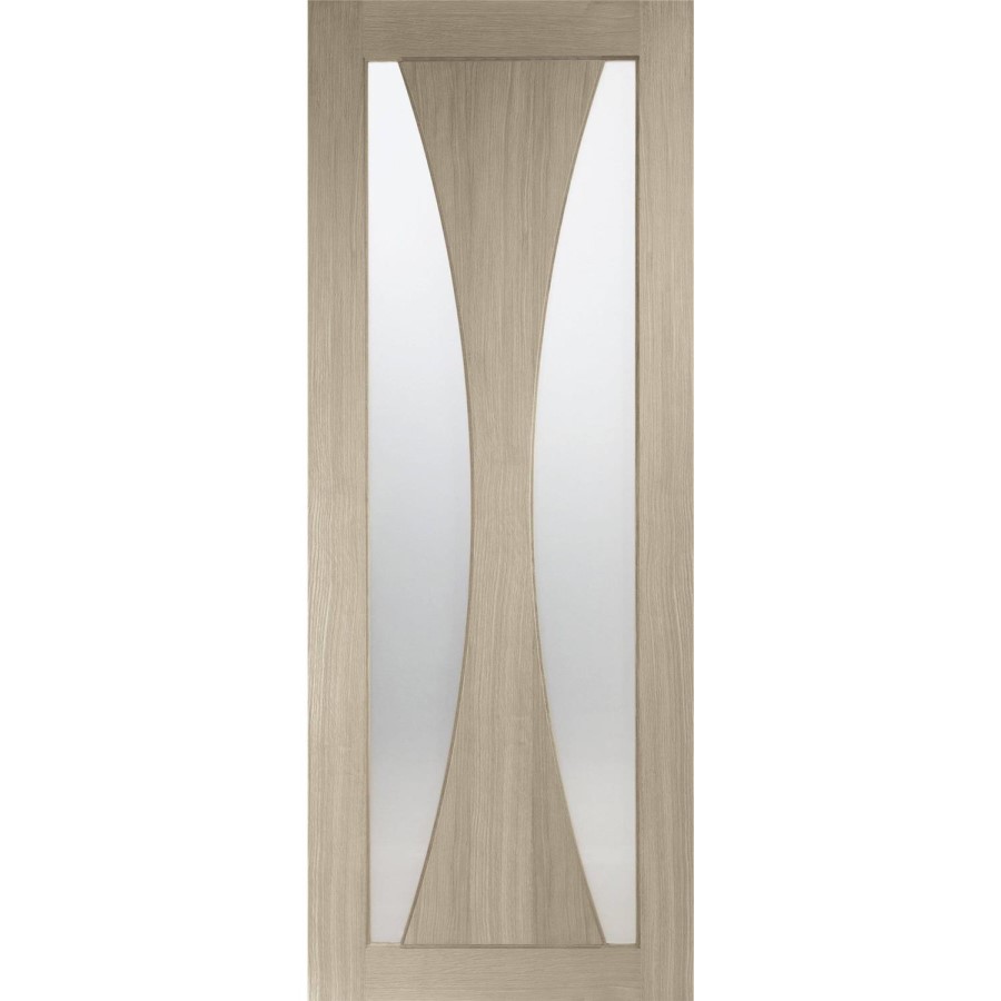 Internal Oak Verona with Obscure Glass - 2040 x 726 x 40 mm, Unfinished