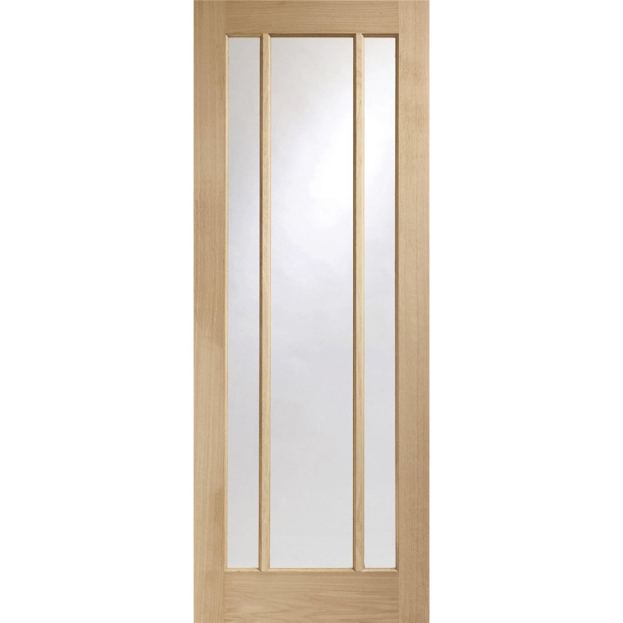 Worcester Internal Oak Fire Door with Clear Glass - 1981 x 762 x 44 mm, Unfinished