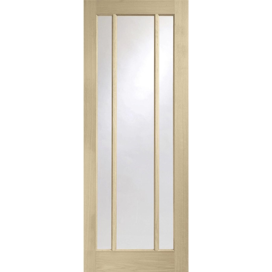 Worcester Internal Oak Fire Door with Clear Glass - 1981 x 838 x 44 mm, Unfinished