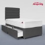 Airsprung Single 2 Drawer Divan Bed with Comfort Mattress - Charcoal