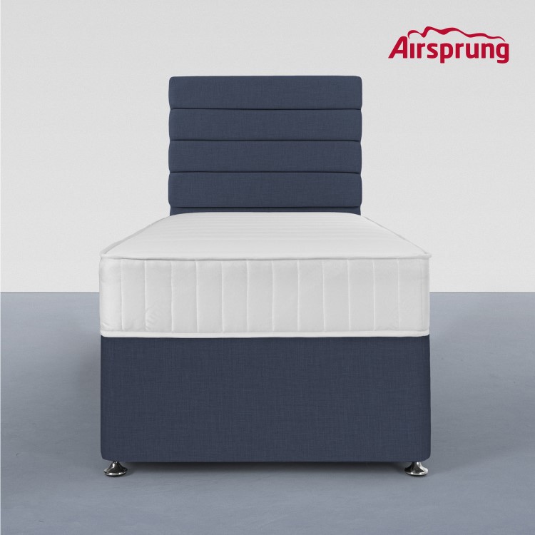 Airsprung Single 2 Drawer Divan Bed with Comfort Mattress - Midnight Blue