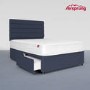 Airsprung Small Double 2 Drawer Divan Bed with Comfort Mattress - Midnight Blue