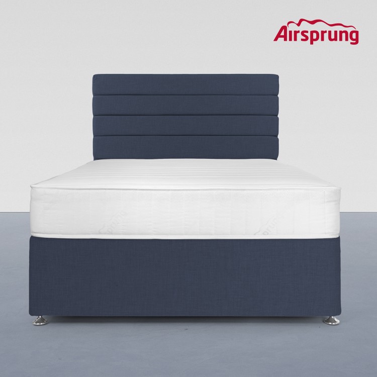 Airsprung Double 2 Drawer Divan Bed with Comfort Mattress - Midnight Blue