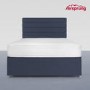 Airsprung King Size 2 Drawer Divan Bed with Comfort Mattress - Midnight Blue