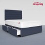 Airsprung King Size 4 Drawer Divan Bed with Comfort Mattress - Midnight Blue