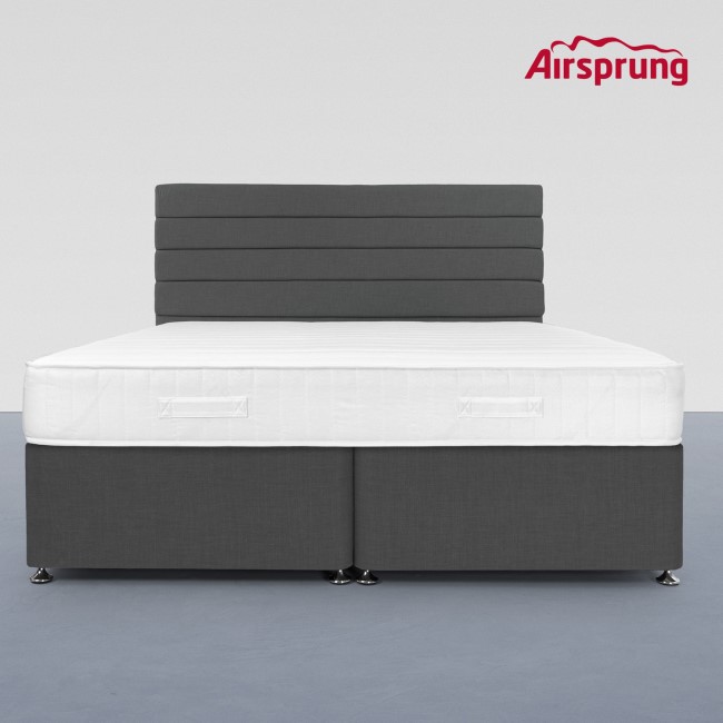 Airsprung Super King 2 Drawer Divan Bed with Comfort Mattress - Charcoal