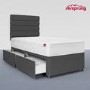 Airsprung Single 2 Drawer Divan Bed with Hybrid Mattress - Charcoal