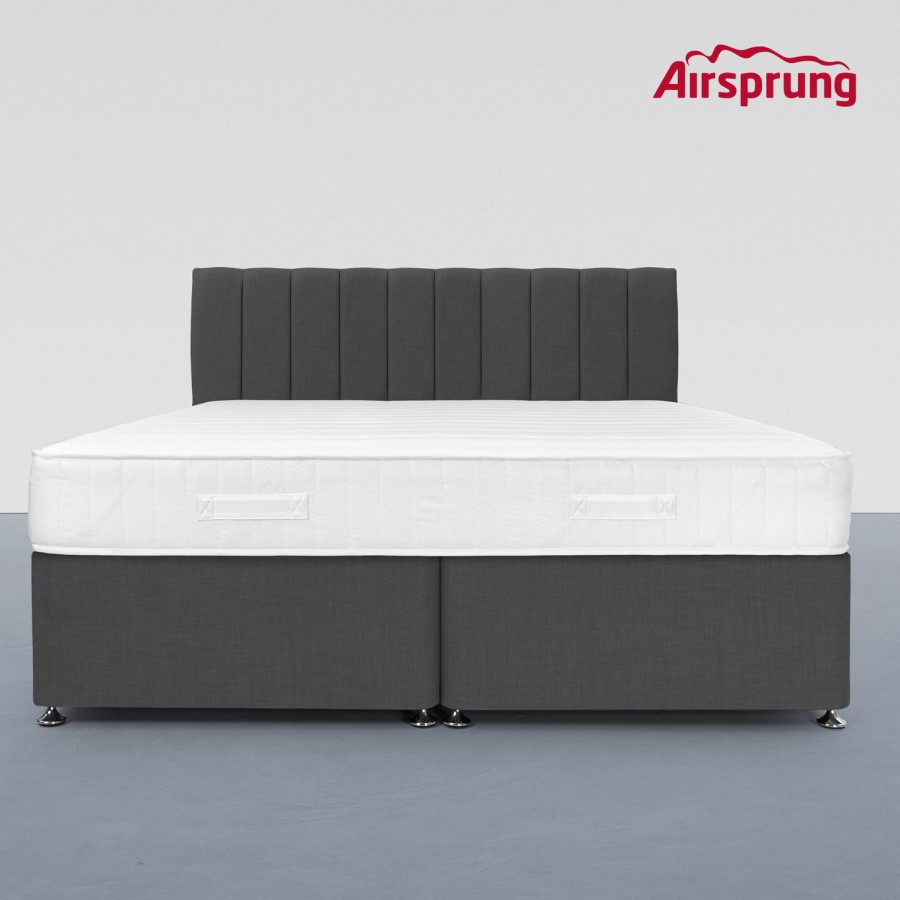 Airsprung Super King 4 Drawer Divan Bed with Hybrid Mattress - Charcoal