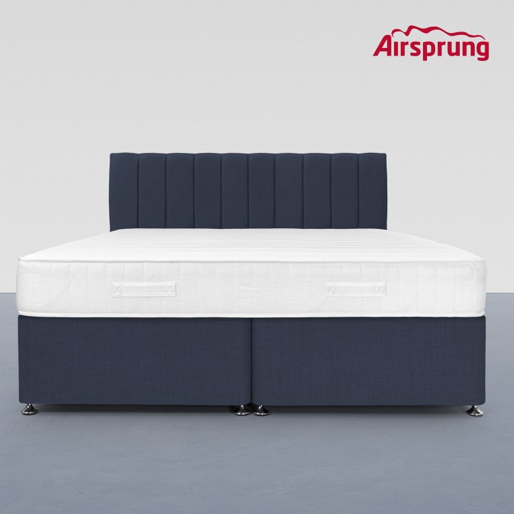 Airsprung Super King 4 Drawer Divan Bed with Hybrid Mattress - Midnight Blue