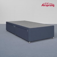 Airsprung Kelston Single 2 Drawer Divan Bed Base - Midnight Blue Airsprung Kelston Single 2 Drawer Divan Bed Base - Midnight Blue