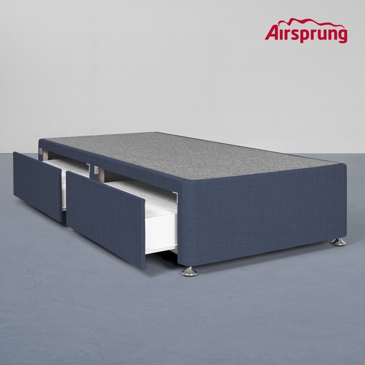 Airsprung Kelston Single 2 Drawer Divan Bed Base - Midnight Blue