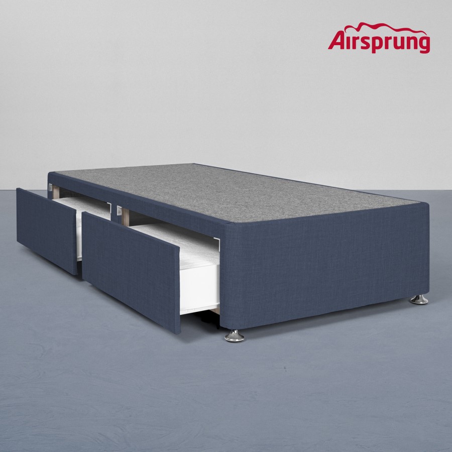 Airsprung Kelston Single 2 Drawer Divan Bed Base - Midnight Blue