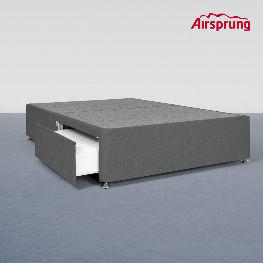 Airsprung Kelston Small Double 2 Drawer Divan Bed Base - Charcoal